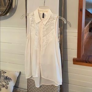 Cream top with lace detail